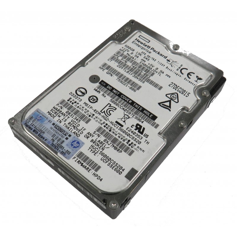 Hard disk hpe genuine 600gb sas ,15k rpm, 12gbps, 2.5 inch, 128mb cache