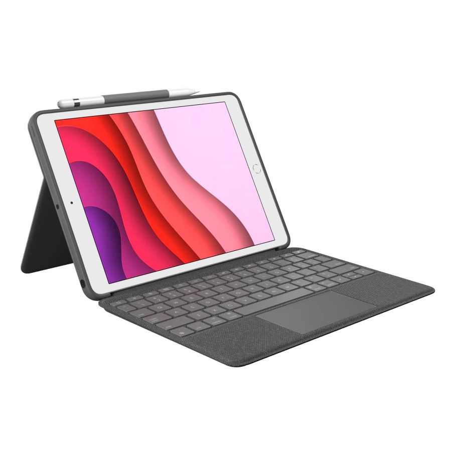 Husa Noua Logitech Combo Touch, Tastatura si trackpad detasabile, pentru iPad 10 US, Oxford Grey