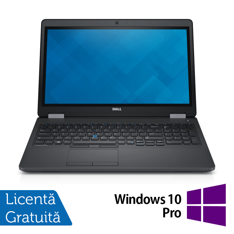 Laptop DELL Latitude E5550, Intel Core i5-5300U 2.30GHz, 8GB DDR3, 500GB SATA, DVD-RW, 15.6 Inch, Tastatura Numerica + Windows 10 Pro