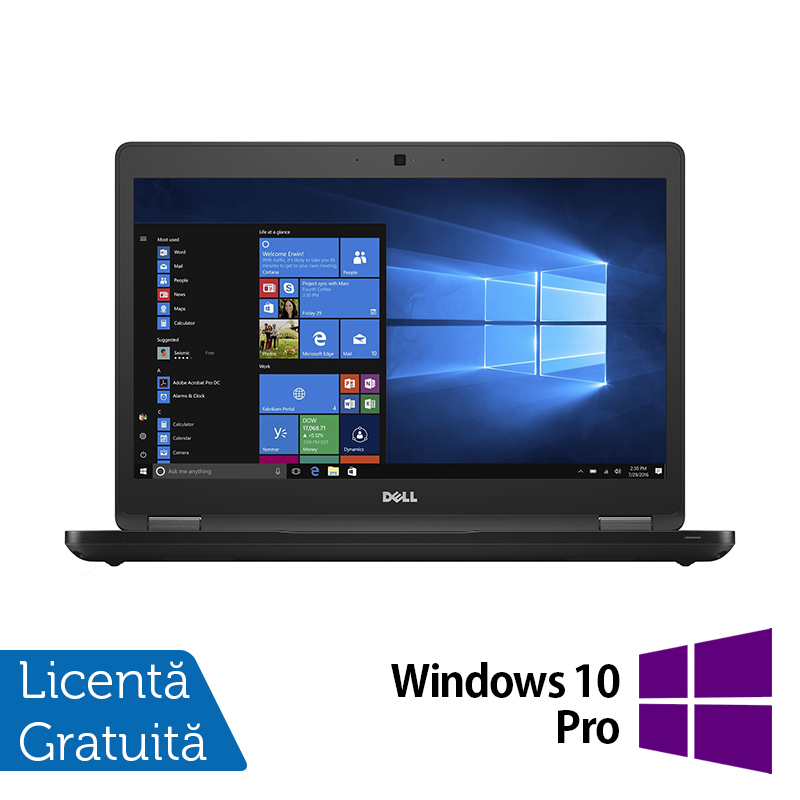 Laptop Refurbished DELL Latitude 5480, Intel Core i5-7300U 2.60GHz, 8GB DDR4, 128GB SSD, 14 Inch Full HD, Fara Webcam + Windows 10 Pro
