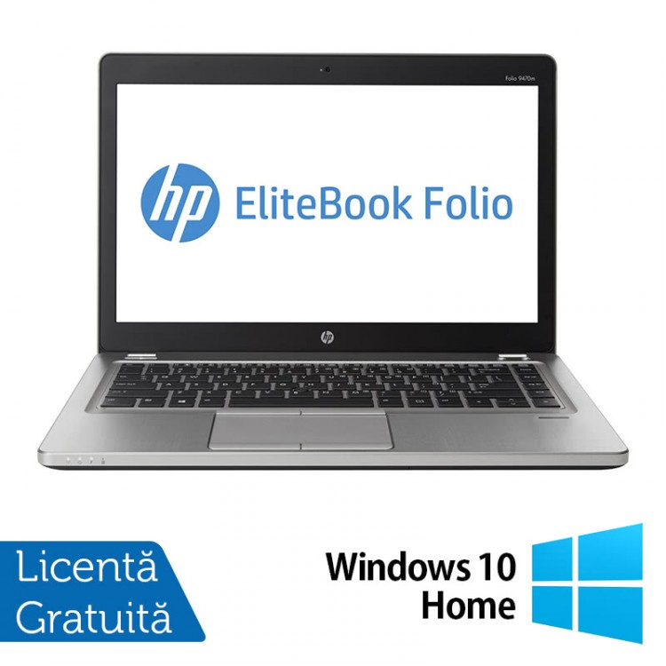 Laptop Refurbished HP EliteBook Folio 9470M, Intel Core i5-3337U 1.80GHz, 8GB DDR3, 120GB SSD, Webcam, 14 Inch + Windows 10 Home