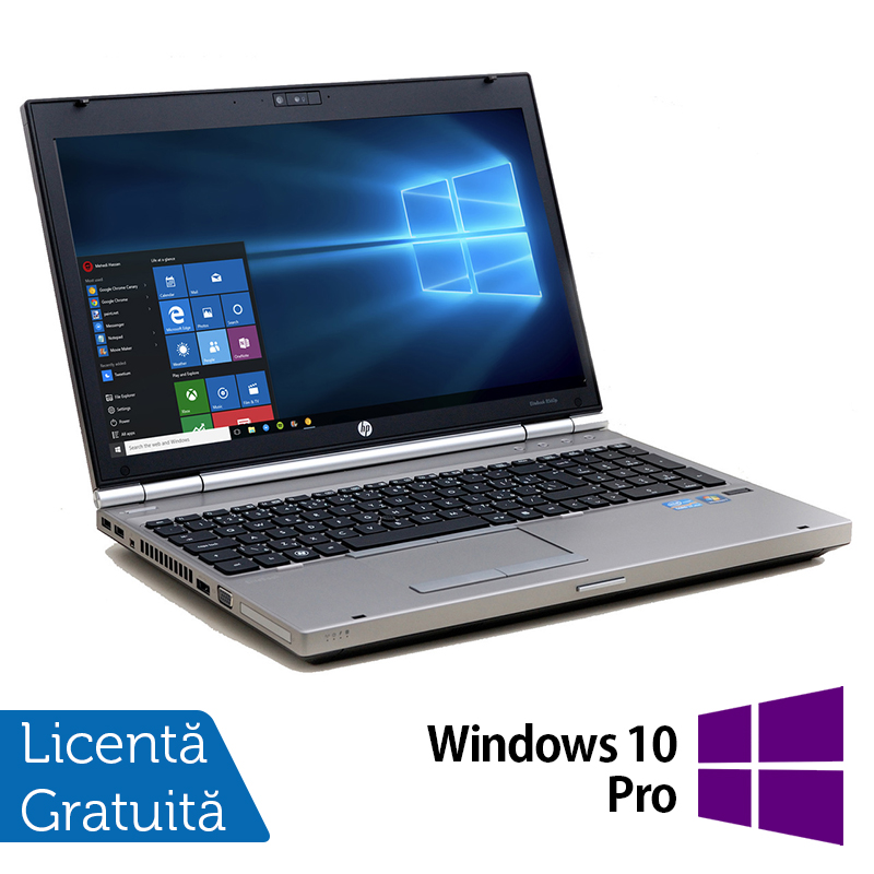 Laptop Hp EliteBook 8560p, Intel Core i7-2620M 2.70GHz, 4GB DDR3, 120GB SSD, DVD-RW, 15.6 Inch, Webcam, Tastatura Numerica + Windows 10 Pro