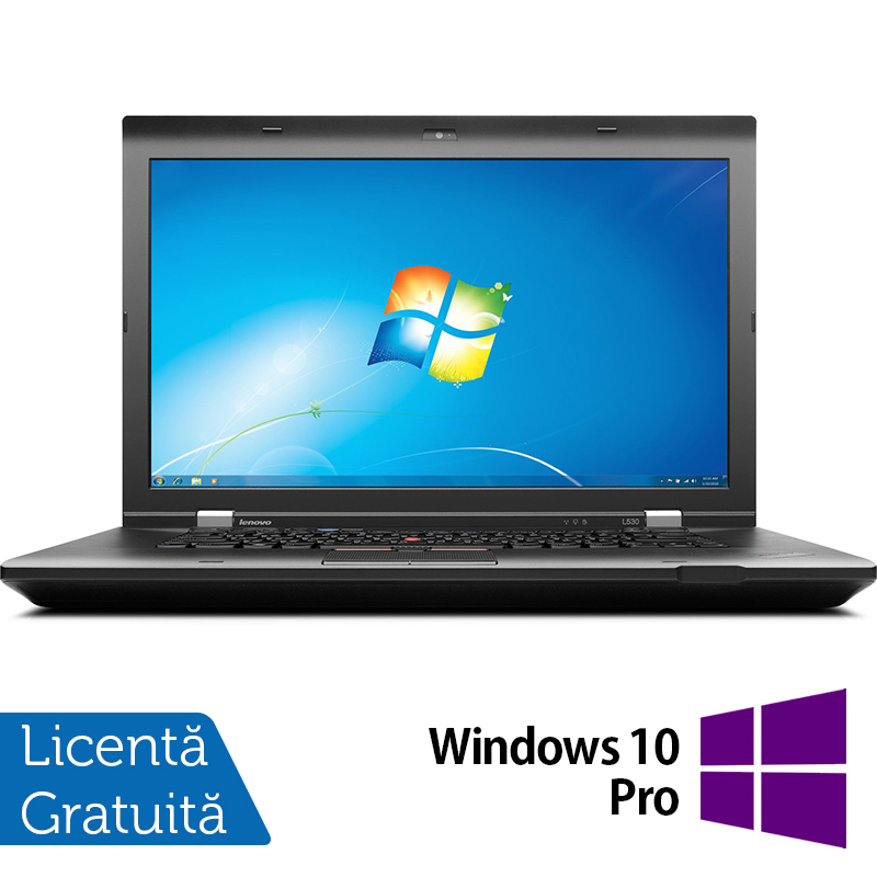 Laptop LENOVO ThinkPad L530, Intel Core i3-3110M 2.40GHz, 4GB DDR3, 500GB SATA, DVD-RW, 15.6 Inch, Webcam + Windows 10 Pro