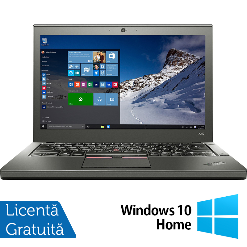 Laptop Lenovo Thinkpad X250, Intel Core i5-5300U 2.30GHz, 8GB DDR3, 500GB SATA, 12.5 Inch + Windows 10 Home