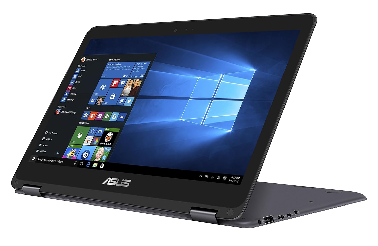 Laptop Second Hand Asus ZenBook Flip UX360CAK, Intel Core m3-7Y30 1.00-2.60GHz, 4GB LPDDR3, 128GB SSD, 13.3 Inch TouchScreen Full HD