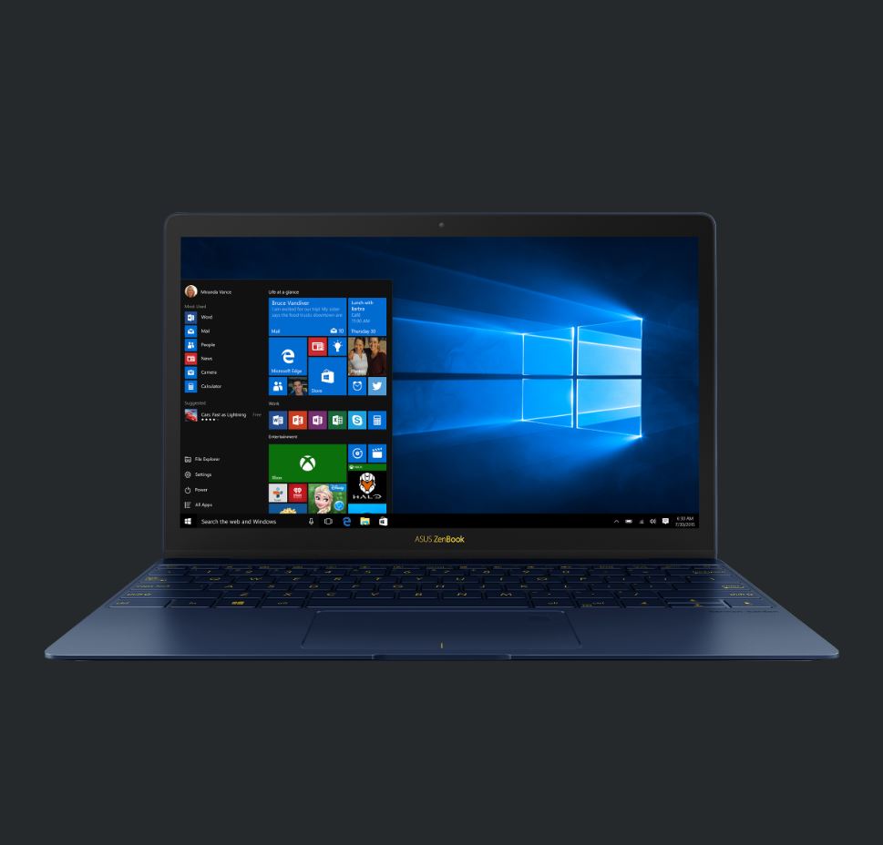 Laptop Second Hand Asus Zenbook UX390U, Intel Core i7-7500U 2.70GHz, 8GB LPDDR3, 512GB SSD, 12.5 Inch Full HD, Webcam, Grad A-
