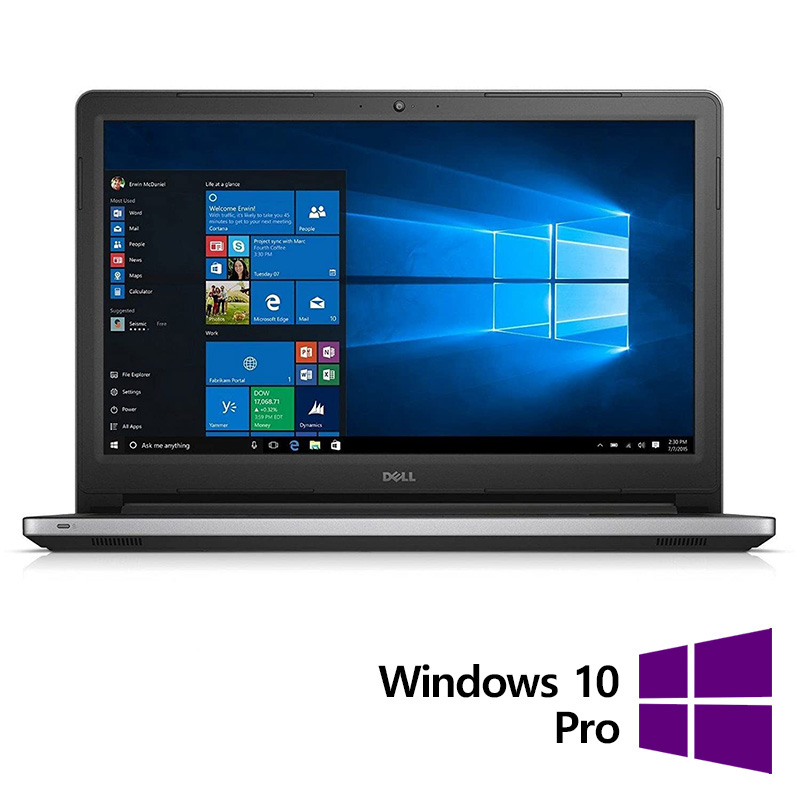 Laptop Refurbished DELL Inspiron 5559, Intel Core i5-6200U 2.30GHz, 8GB DDR4, 128GB SSD, 15.6 Inch HD, Tastatura Numerica + Windows 10 Pro