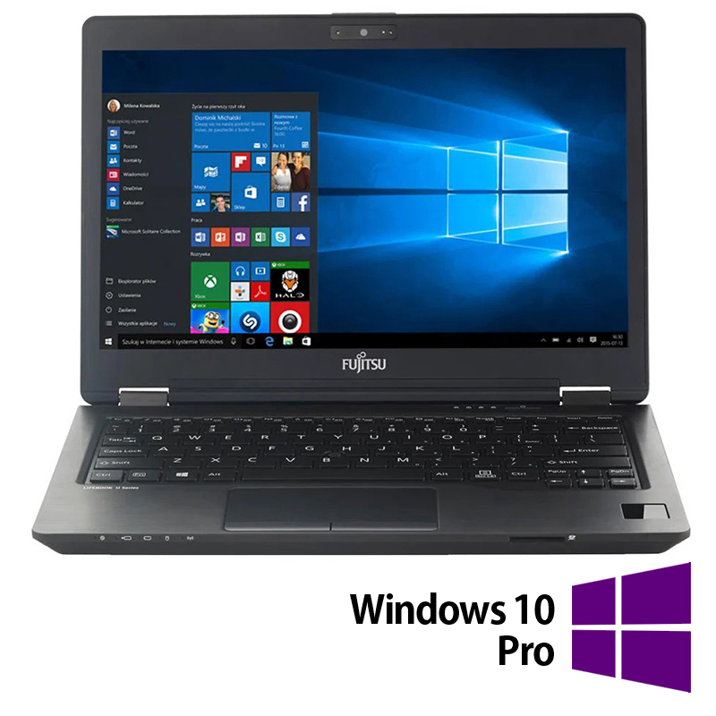 Laptop Refurbished Fujitsu LifeBook U728, Intel Core i5-8250U 1.60-3.40GHz, 8GB DDR4, 256GB SSD, 12.5 Inch Full HD, Webcam + Windows 10 Pro