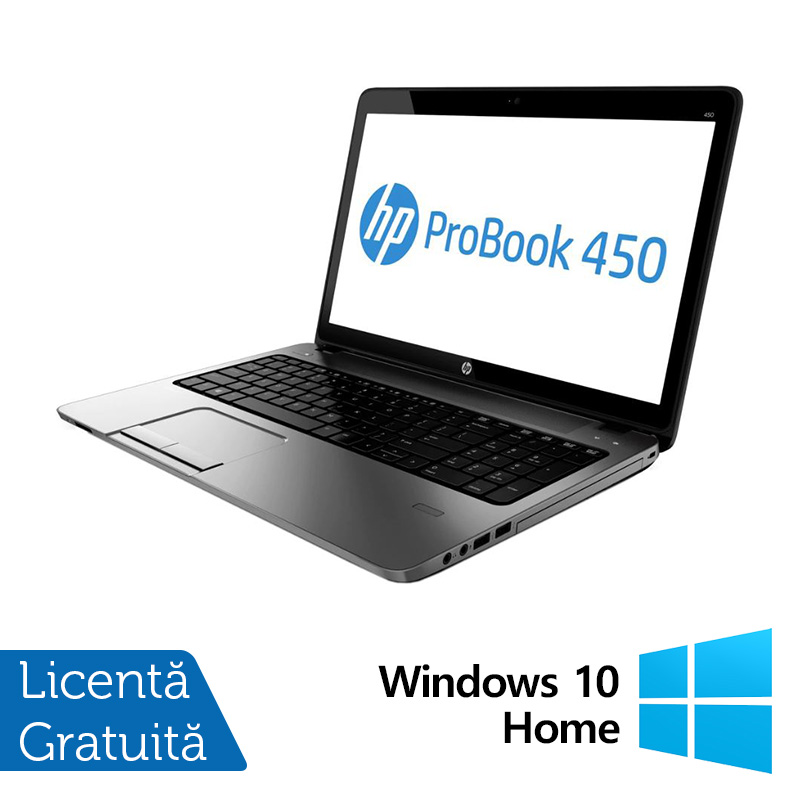 Laptop Refurbished HP ProBook 450 G1, Intel Core i5-4200M 2.50GHz, 8GB DDR3, 256GB SSD, Tastatura numerica, 15.6 Inch HD, Webcam + Windows 10 Home