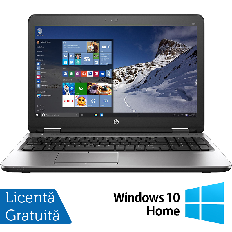 Laptop Refurbished Hp Probook 650 G2, Intel Core I5-6200u 2.30ghz, 8gb Ddr4, 256gb Ssd, 15.6 Inch Hd, Tastatura Numerica + Windows 10 Pro