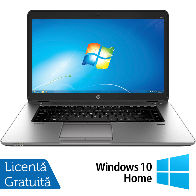 Laptop HP EliteBook 850 G1, Intel Core i5-4300U 1.90GHz, 4GB DDR3, 500GB SATA, 15.6 Inch, Webcam + Windows 10 Home