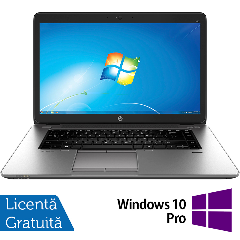 Laptop HP EliteBook 850 G1, Intel Core i5-4300U 1.90GHz, 4GB DDR3, 500GB SATA, 15.6 Inch, Webcam + Windows 10 Pro