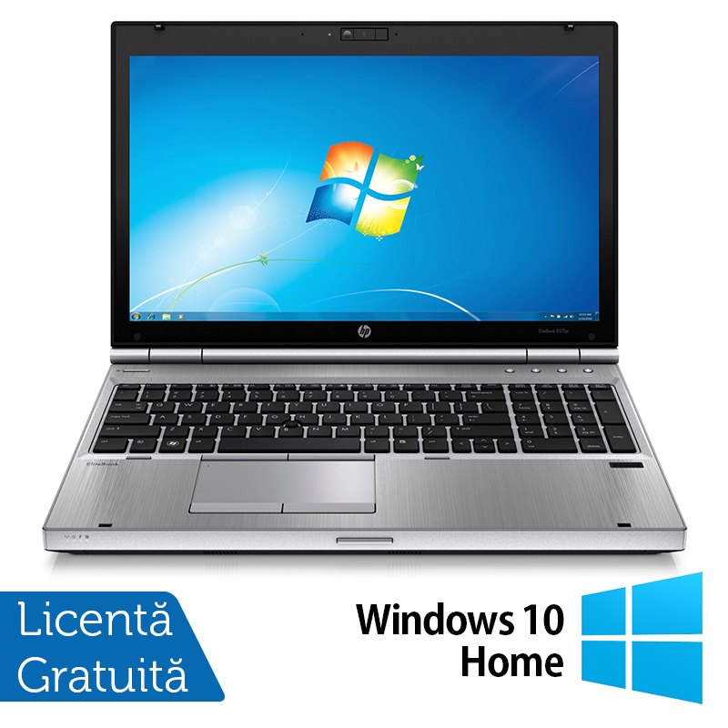 Laptop HP EliteBook 8570p, Intel Core i7-3520M 2.90GHz, 4GB DDR3, 120GB SSD, DVD-RW, 15.6 Inch HD+, Webcam, Tastatura Numerica + Windows 10 Home