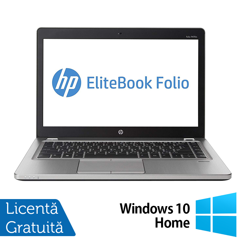 Laptop HP EliteBook Folio 9470M, Intel Core i5-3427U 1.80GHz, 8GB DDR3, 240GB SSD, Webcam, 14 Inch + Windows 10 Home