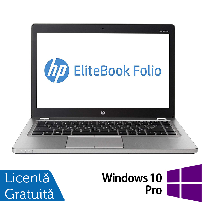 Laptop HP EliteBook Folio 9470M, Intel Core i5-3427U 1.80GHz, 8GB DDR3, 240GB SSD, Webcam, 14 Inch + Windows 10 Pro