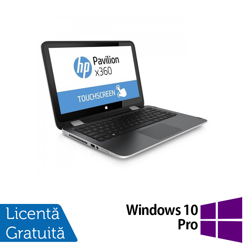 Laptop HP Pavilion x360, Intel Core i3-4030U 1.90GHz, 4GB DDR3, 500GB SATA, TouchScreen, Webcam, 13.3 Inch + Windows 10 Pro