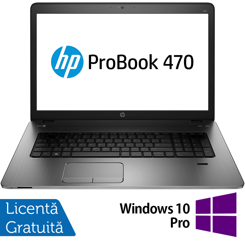 Laptop Refurbished HP ProBook 470 G2, Intel Core i5-5200U 2.20GHz, 8GB DDR3, 240GB SSD, DVD-RW, 17.3 Inch, Webcam, Tastatura Numerica + Windows 10 Pro
