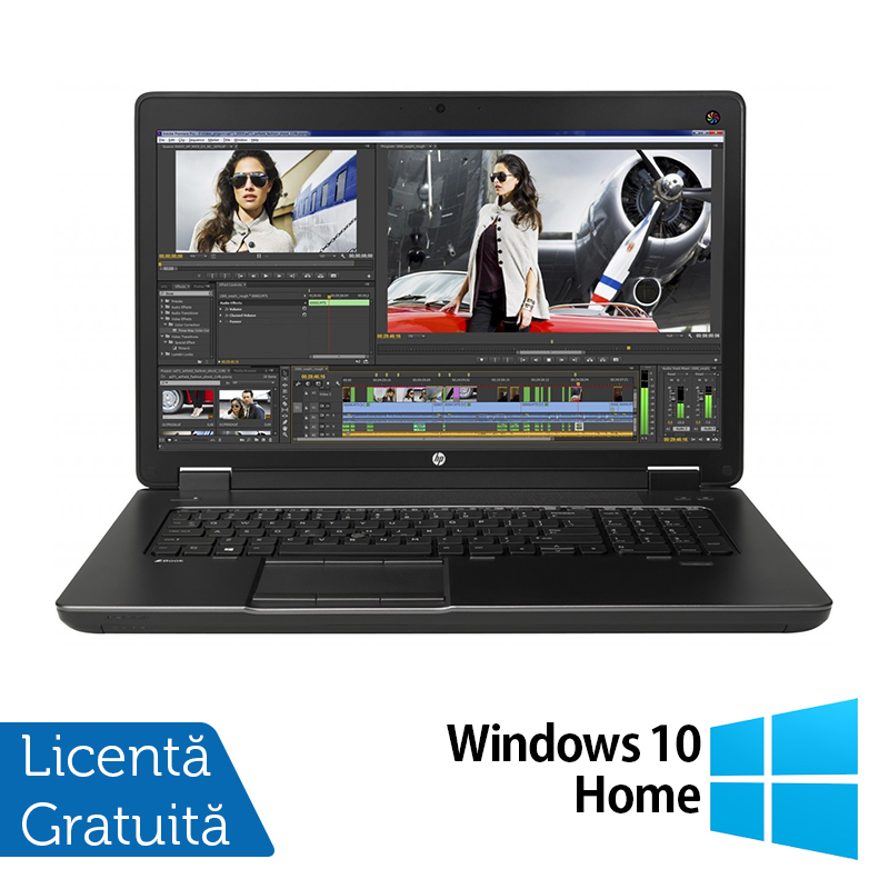 Laptop HP Zbook 17 G2, Intel Core i7-4710MQ 2.50GHz, 16GB DDR3, 512GB SSD, NVIDIA Quadro K3100M, DVD-RW, 17.3 Inch Full HD, Tastatura Numerica, Webcam + Windows 10 Home