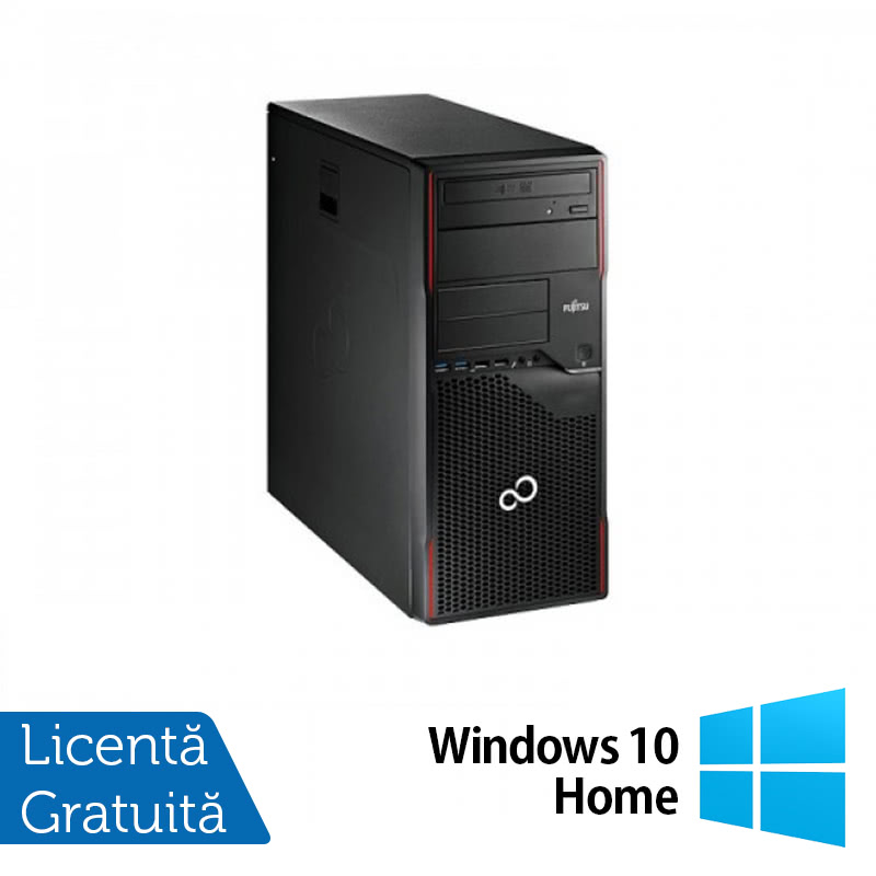 Calculator Fujitsu Esprimo P700 Tower, Intel Core i3-2100 3.10GHz, 4GB DDR3, 250GB SATA, DVD-ROM + Windows 10 Home