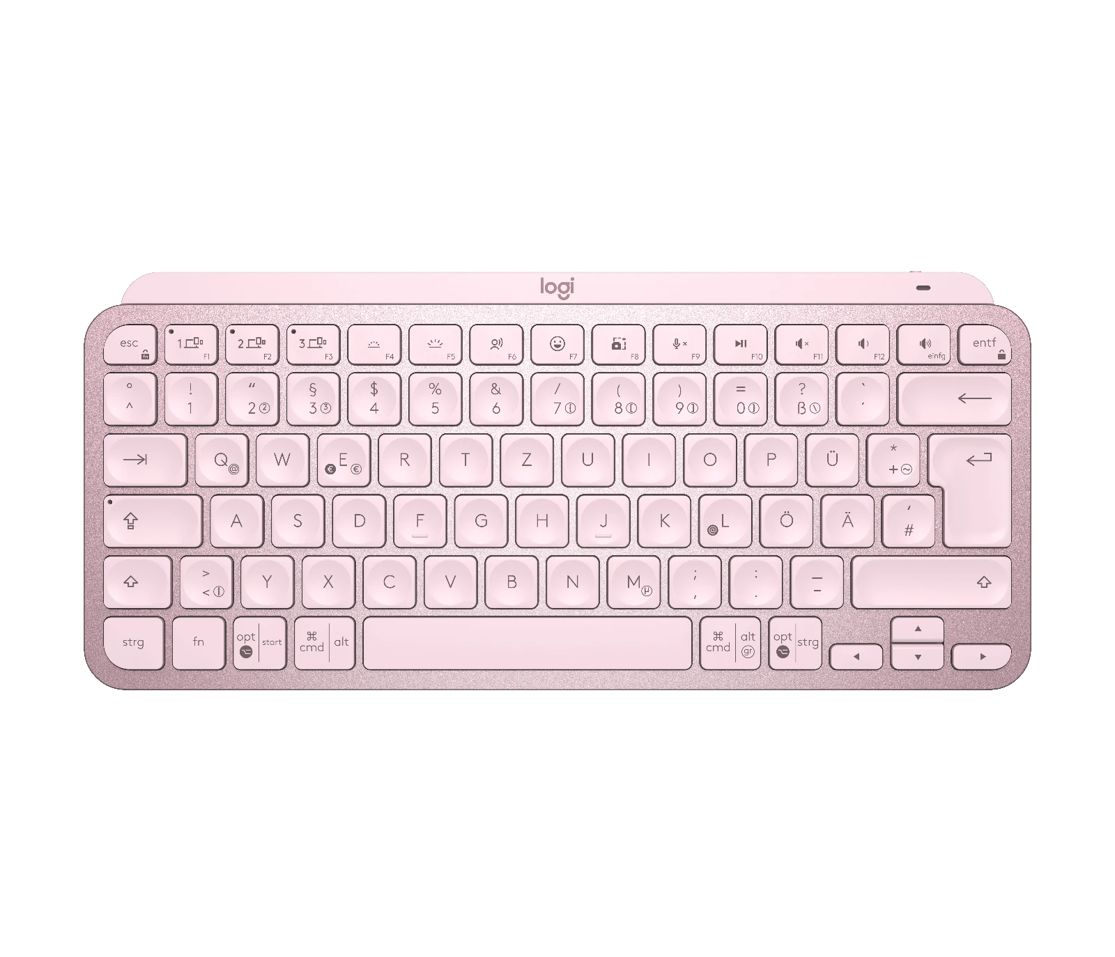 Tastatura Wireless Noua LOGITECH MX Keys Mini, USB, Bluetooth, Layout Germana, Roz