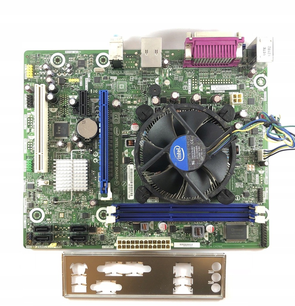 Placa de baza Intel DH61WW, Socket 1155, 2x DDR3, cu Shield + CPU Intel Core i5-2400 3.10GHz + Cooler