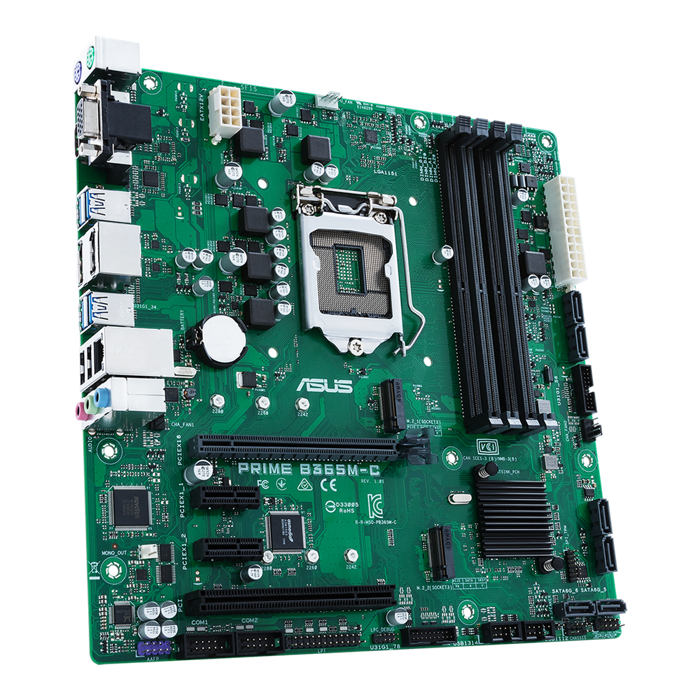 Placa de baza Asus PRIME B365M-C, Socket 1151 v2 , mATX, Shield, Cooler, Suporta CPU Gen 8 / 9
