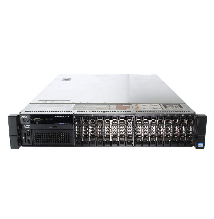 Server Dell PowerEdge R720, 2x Intel Xeon Hexa Core E5-2640 2.50GHz - 3.00GHz, 128GB DDR3 ECC, 2 x 900GB HDD SAS/10K + 6 x 1.2TB SAS/10k, Raid Perc H710 mini, Idrac 7, 2 surse HS