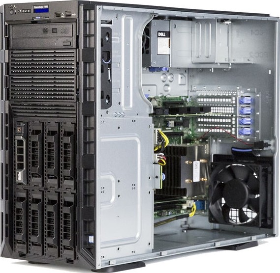 Server Refurbished Dell PowerEdge T330 Tower, 1 x Intel Quad Core Xeon E3-1220 V6 3.00 - 3.50GHz, 64GB DDR4 ECC Unbuffered, 2 x HDD 2TB SATA, CD-ROM, RAID PERC H330 SATA/SAS, RAID 0,1,5,10,50, iDrac8 Basic, 2 X PSU 495W