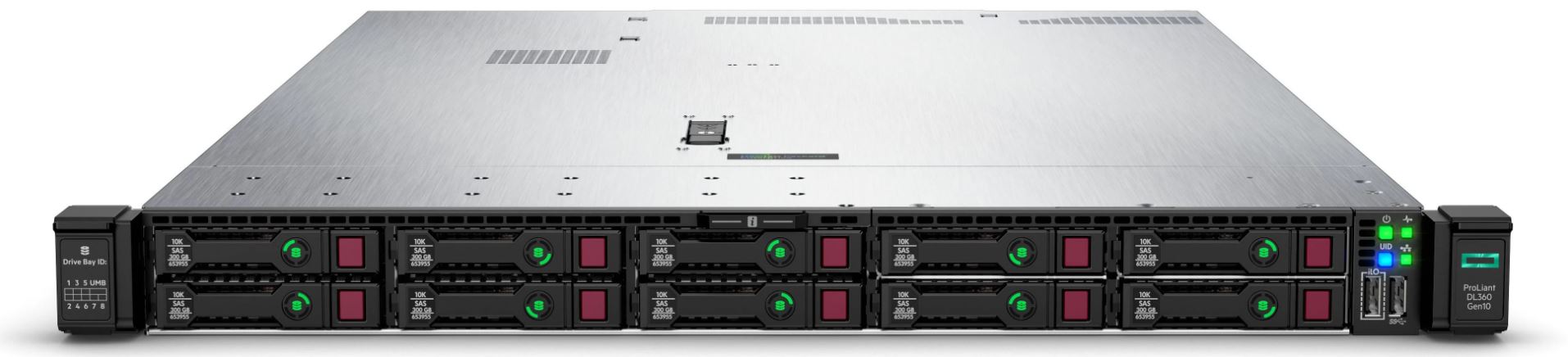 Server Refurbished HP ProLiant DL360 G10 1U, 2 x Intel Xeon Platinum 8160 24-Core 2.10 - 3.70GHz, 1.5TB DDR4 ECC, 2XSSD 500GB 870 EVO + 8x 2TB 870 EVO, Raid P816i-a SR/4GB, 4x1Gb+2x10Gb, iLO 5 Advanced, 2 x Surse 800W Hot Swap, Rail Kit