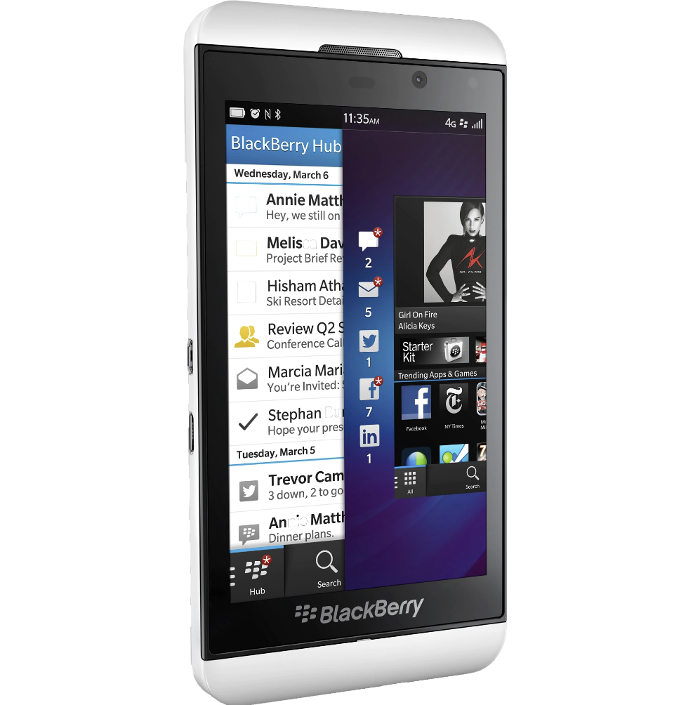 Telefon Mobil BlackBerry Z10 White, Ecran 4.2 Inch TFT, 2GB RAM, MicroSim, BlackBerry OS 10, 16GB Memorie, TouchScreen, Wi-Fi, GPS