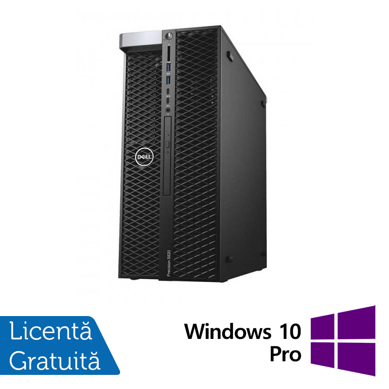 Workstation Refurbished Dell Precision T5820, Intel Xeon Quad Core W2123 3.60 - 3.90GHz, 32GB DDR4 ECC, 480GB SSD + 4TB HDD SATA, Nvidia Quadro P4000 8GB GDDR5 + Windows 10 Pro