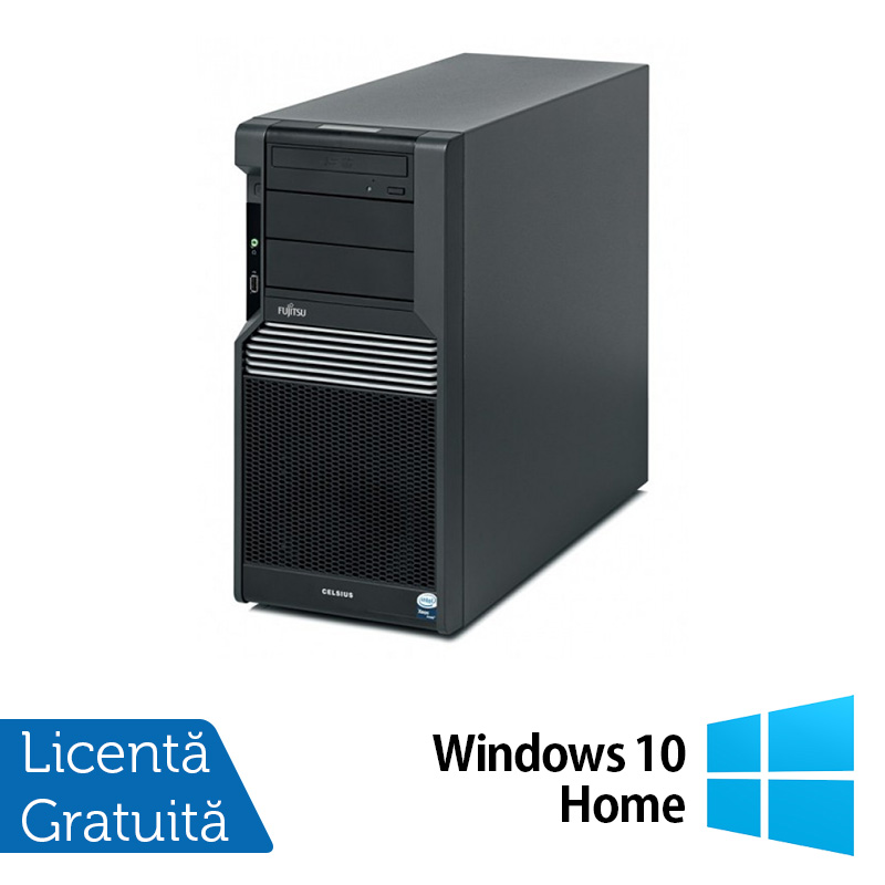 Workstation Fujitsu CELSIUS M470, Intel Xeon Quad Core W3503 2.40GHz, 8GB DDR3, 2 x 500GB SATA, Placa Video AMD Radeon HD 4550 512MB, DVD-RW + Windows 10 Home