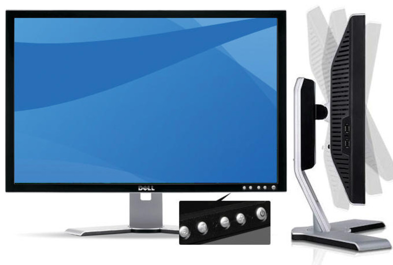 Monitor DELL 2208WFPT, 22 Inch LCD, 1680 x 1050, VGA, DVI, USB, Fara Picior
