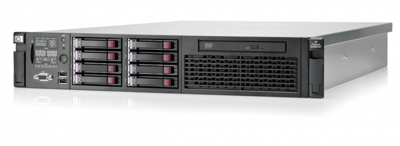 hp proliant dl380 g7, 1x intel xeon quad core e5640 2.66ghz, 32gb ddr3 ecc, 2x 450gb sas, raid p410i, 1x surse, dvd-rom