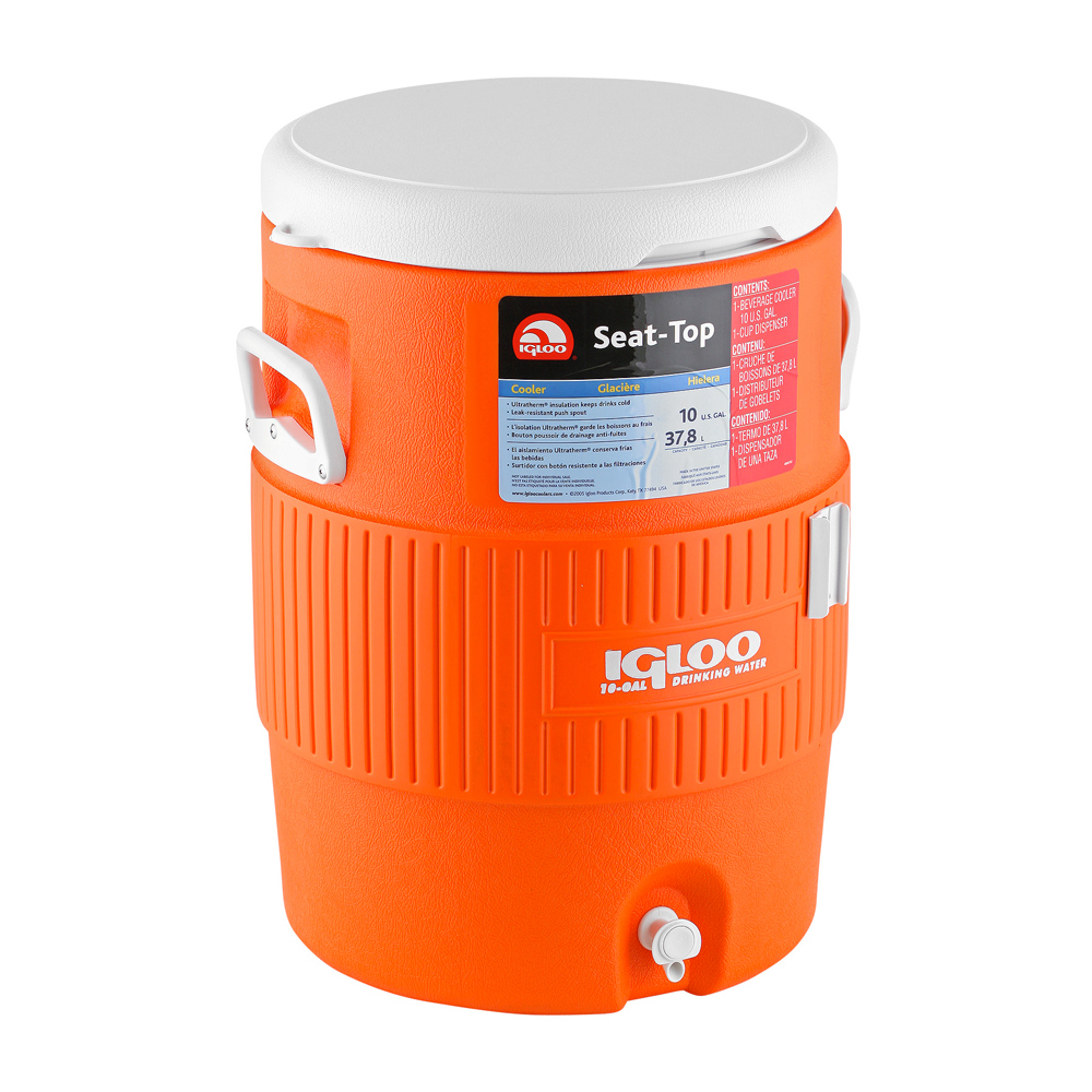 Igloo 10 gallon seat top with cup dispenser