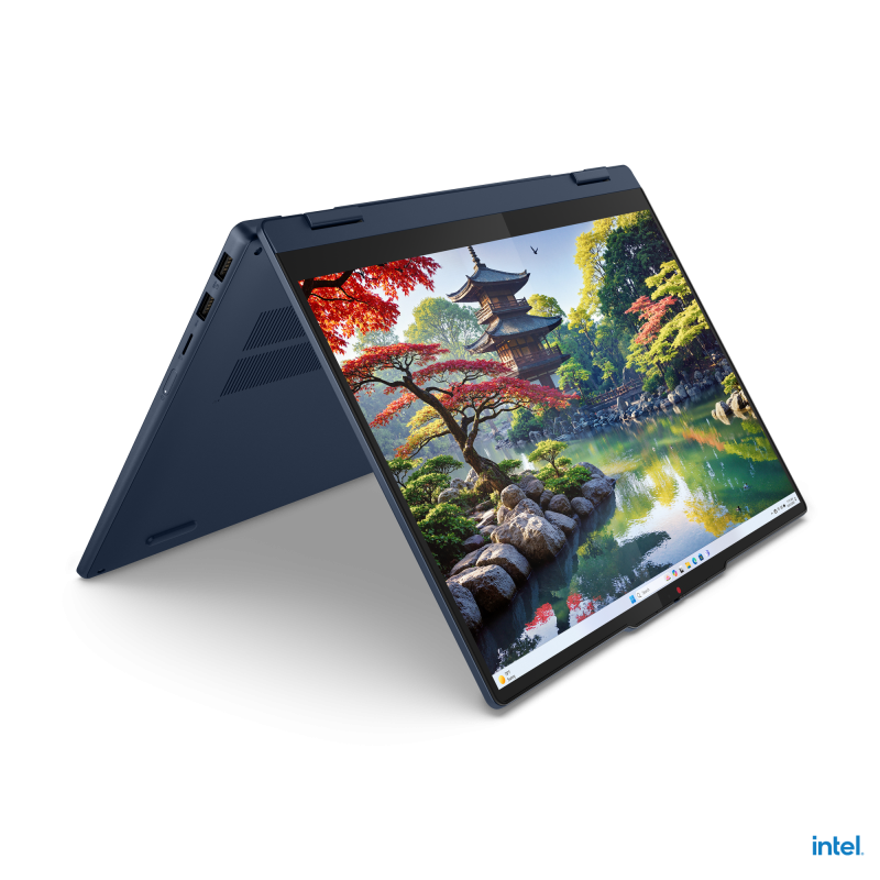 Laptop Lenovo IdeaPad 5 2-in-1 14IAL10, 14\' WUXGA (1920x1200) OLED 500nits (peak) / 400nits (typical) Glossy, 100% DCI-P3, 60Hz, TÜV Low Blue Light, DisplayHDR™ True Black 500, Glass, Touch, Intel® Core™ Ultra 7 255H, 16C (6P + 8E + 2LPE) / 16T, Max Turb
