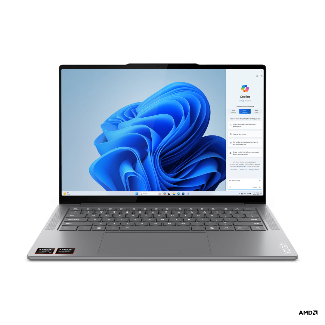 Laptop Lenovo Yoga Pro 7 14ASP9, 14.5\' 2.8K WQXGA+ (2880x1800) OLED 400nits Glossy, 100% P3, 100% sRGB, 120Hz, Eyesafe®, Dolby Vision®, DisplayHDR™ True Black 500, AGC Dragontrail™ Glass, X-Rite®, AMD Ryzen™ AI 9 365 (10C / 20T, 2.0 / 5.0GHz, 10MB L2 / 2