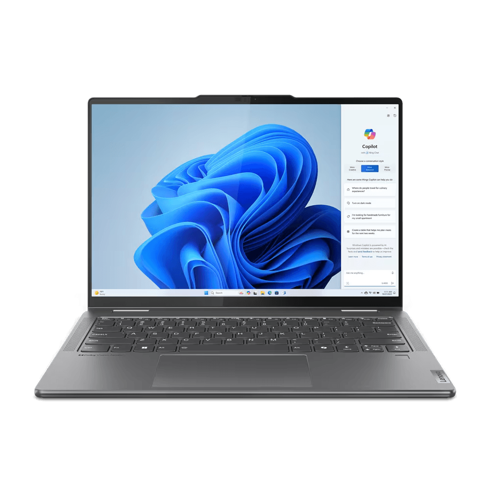 Laptop Lenovo Yoga 7 2-in-1 14IML9, 14\' 2.8K (2880x1800) OLED 400nits Glossy / Anti-fingerprint, 100% DCI-P3, 120Hz, Dolby Vision®, DisplayHDR™ True Black 500, TÜV Low Blue Light, Glass, Touch, Intel® Core™ Ultra 7 155H, 16C (6P + 8E + 2LPE) / 22T, Max T