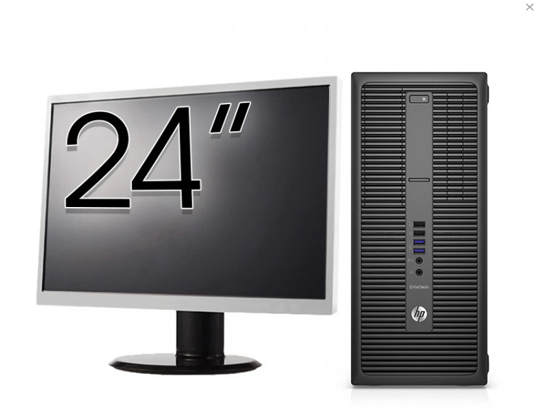 Pachet Calculator Refurbished HP 800 G2 Tower, Intel Core i5-6500 3.20GHz, 16GB DDR4, 512GB SSD + Monitor 24 Inch + Windows 10 Pro