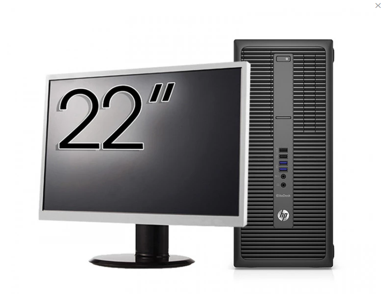Pachet Calculator Refurbished HP 800 G2 Tower, Intel Core i5-6500 3.20GHz, 16GB DDR4, 512GB SSD + Monitor 22 Inch + Windows 10 Home