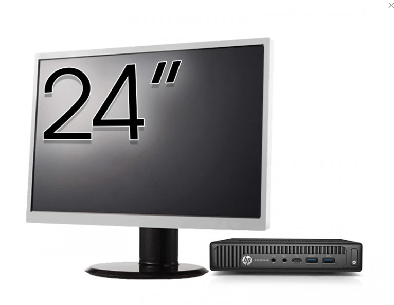 Pachet Calculator Refurbished HP EliteDesk 800 G2 Mini PC, Intel Core i5-6500 3.20-3.60GHz, 16GB DDR4, 512GB SSD + Monitor 24 Inch + Windows 10 Pro