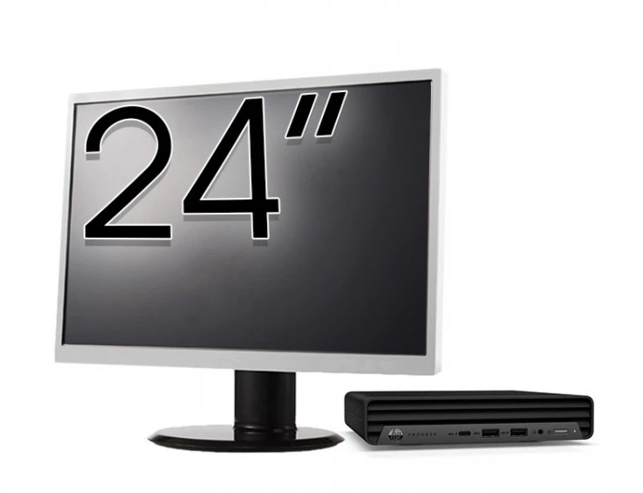 Pachet Calculator Refurbished HP ProDesk 400 G6 Mini, Intel Core i5-10500T 2.30 - 3.80GHz, 8GB DDR4, 256GB SSD + Monitor 24 Inch + Windows 10 Pro