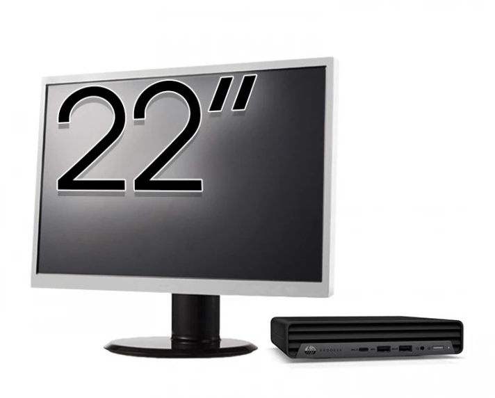Pachet Calculator Refurbished HP ProDesk 400 G6 Mini, Intel Core i5-10500T 2.30 - 3.80GHz, 8GB DDR4, 256GB SSD + Monitor 22 Inch + Windows 10 Pro