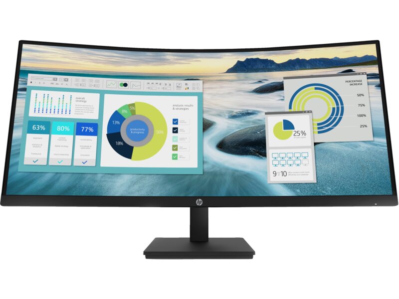 Monitor curbat Second Hand HP P34hc G4, 34", VA, WQHD, DisplayPort, HDMI, USB-C- 65W, Vesa, 3500:1, 5ms